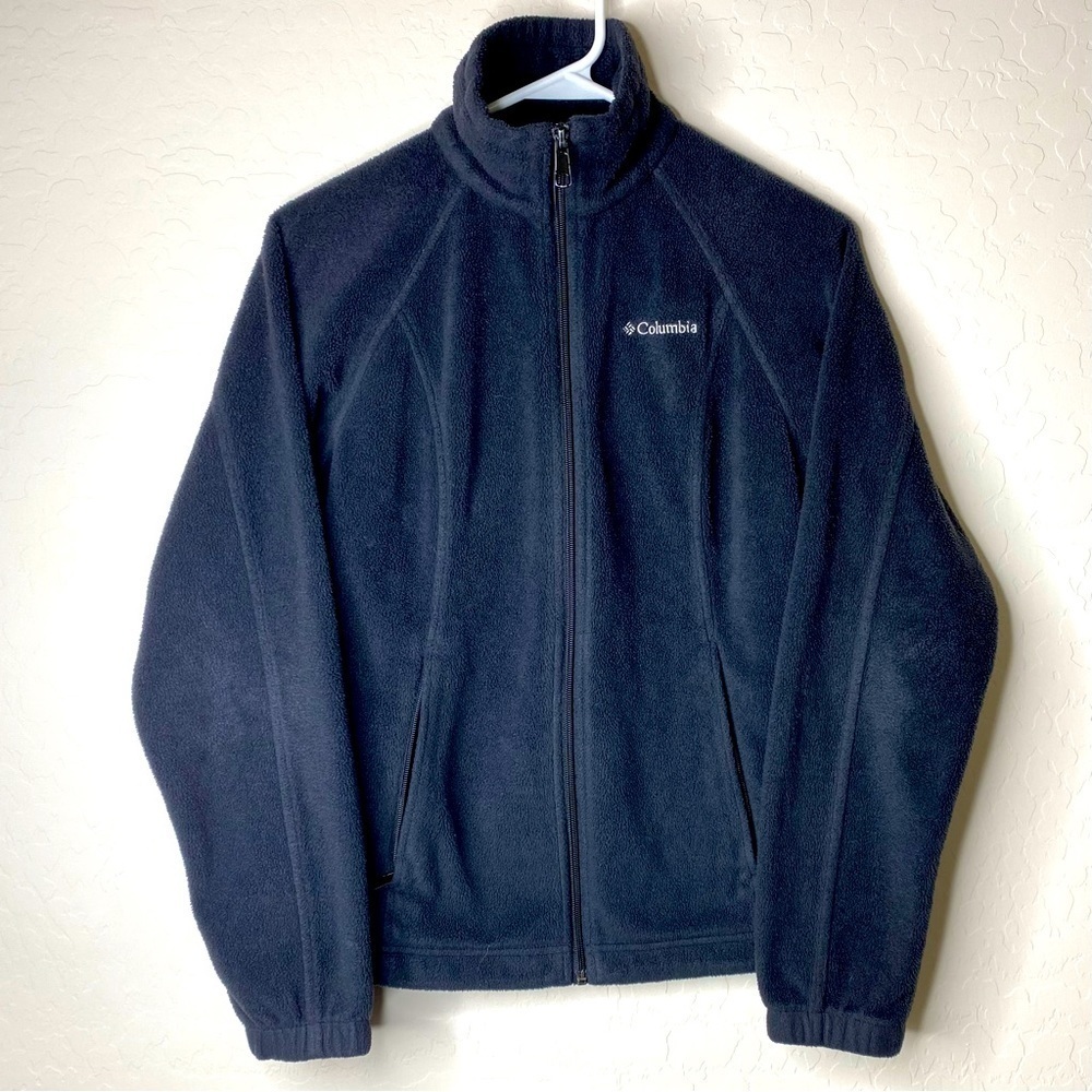 Colombia Jacket Women’s XS Full Zip BLACK Polyester Fleece Outdoor Casual SZ XS